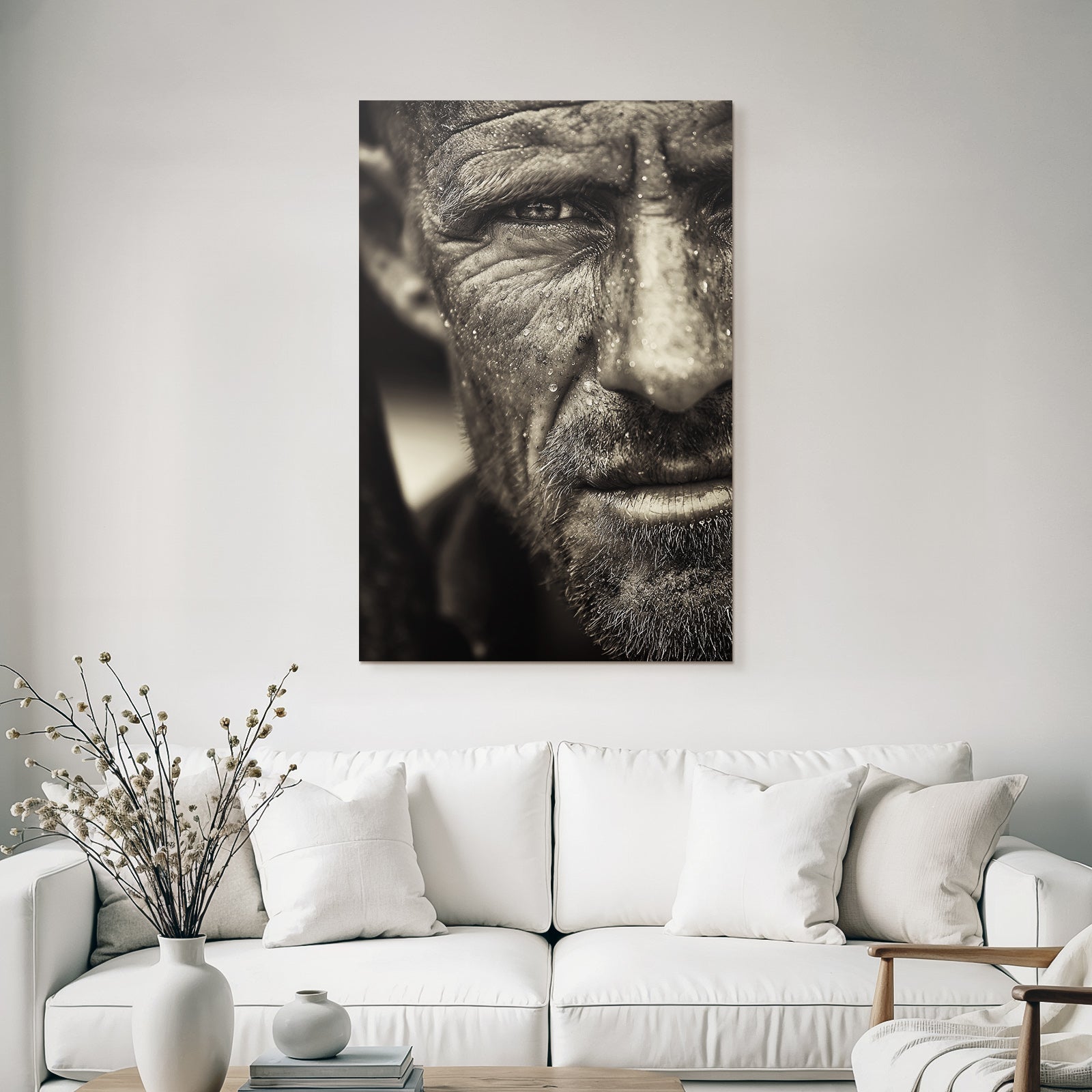 Wetterlicher Mann Portrait Ausdruck Von Alter Und Emotionen