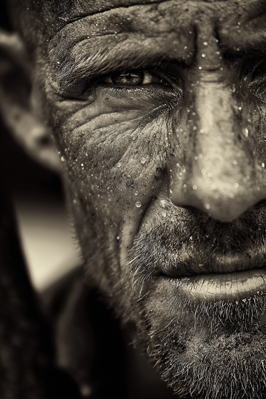 Wetterlicher Mann Portrait Ausdruck Von Alter Und Emotionen | Portraets | Menschen und Emotionen