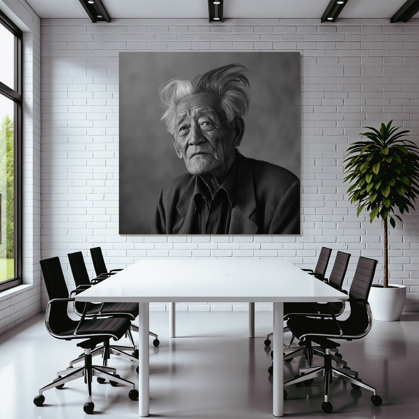 Altmodischer Portrait Erdolter Individüller Nachdenklicher Ausdruck