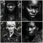 Collage Von Von Individün In Schwarz Und Weiss | Portraets | Menschen und Emotionen