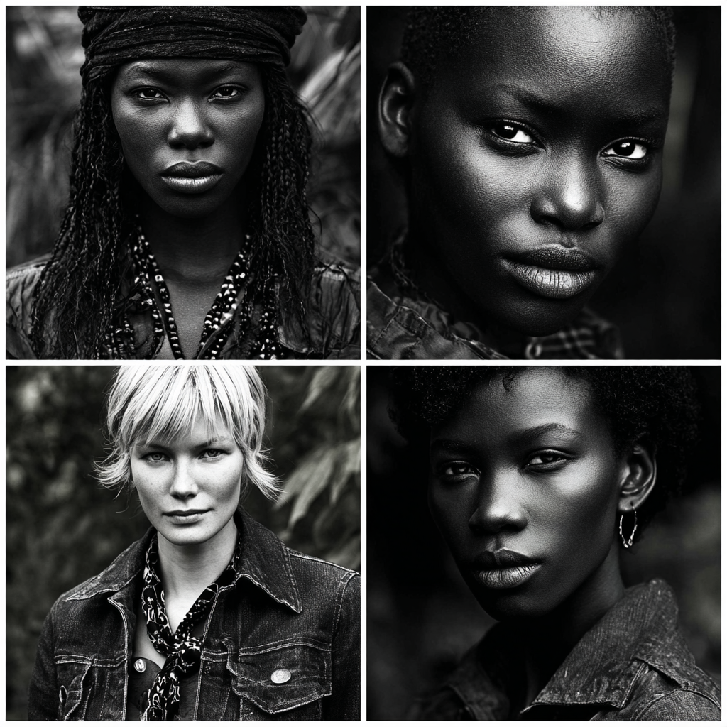 Collage Von Von Individün In Schwarz Und Weiss | Portraets | Menschen und Emotionen