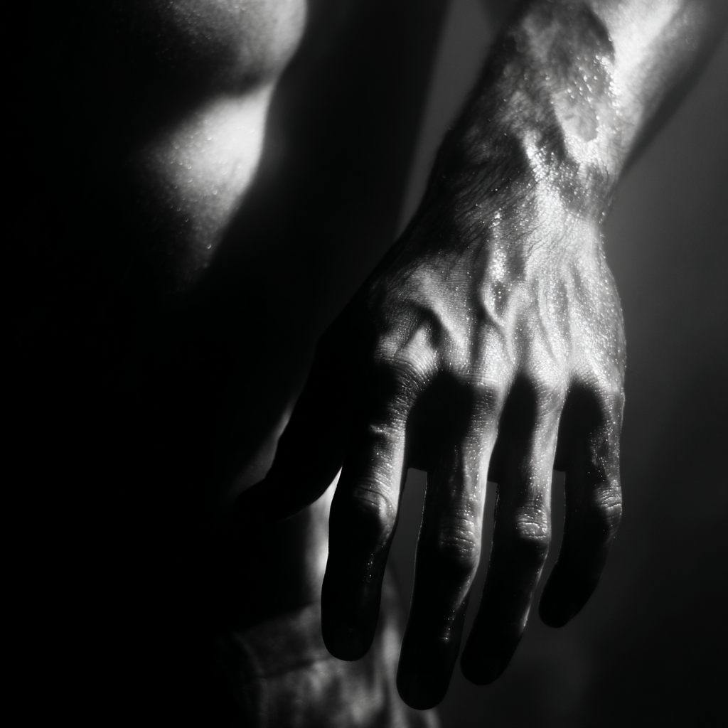 Hand Detail Schwarz Und Weiss Nahaufnahme Kunstvolles Hand Anatomie | Portraets | Menschen und Emotionen