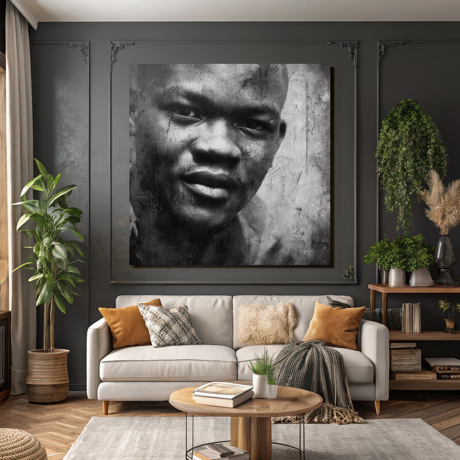 Nahaufnahme Kunstvolles Portrait Person Schwarzweiss Textur Emotion