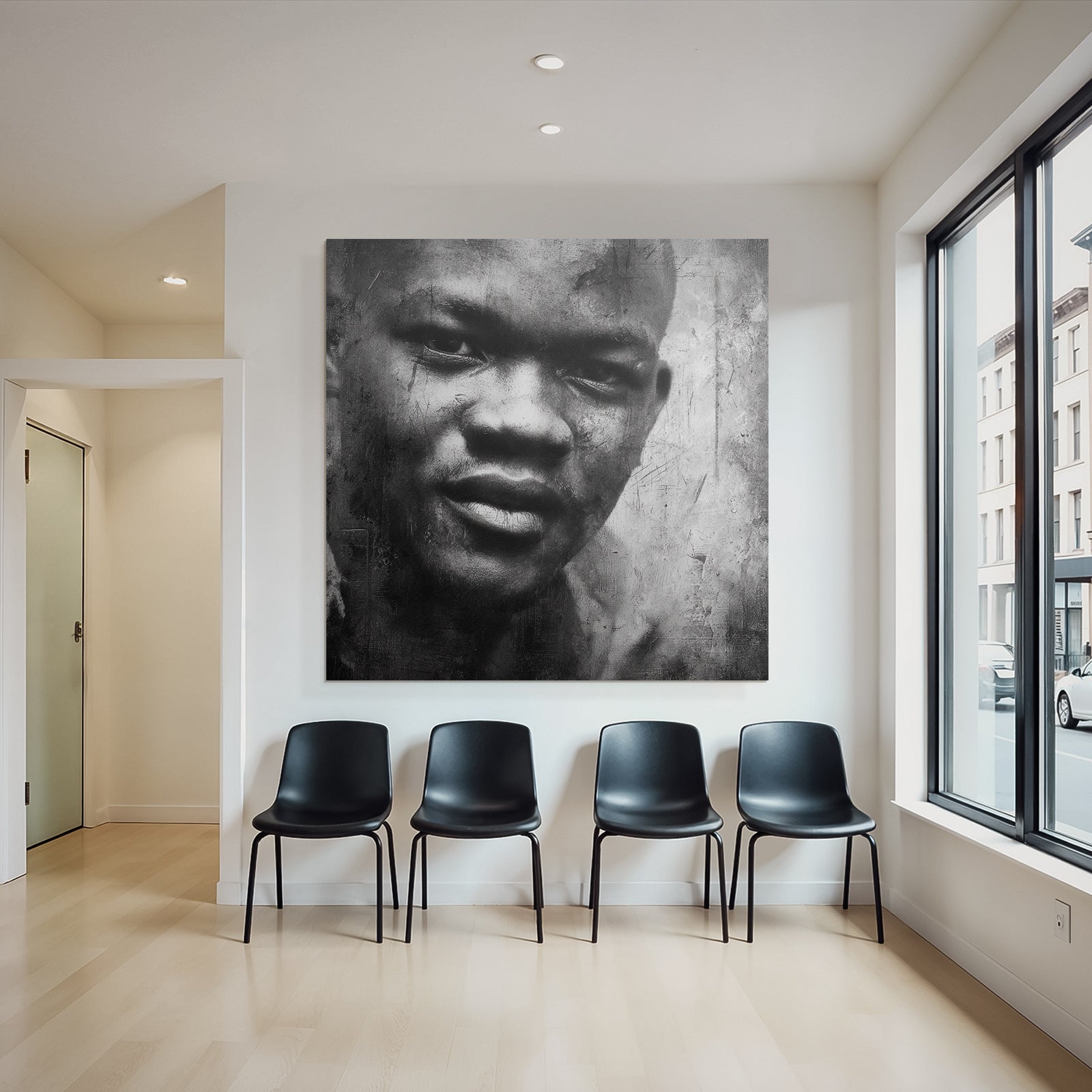 Nahaufnahme Kunstvolles Portrait Person Schwarzweiss Textur Emotion