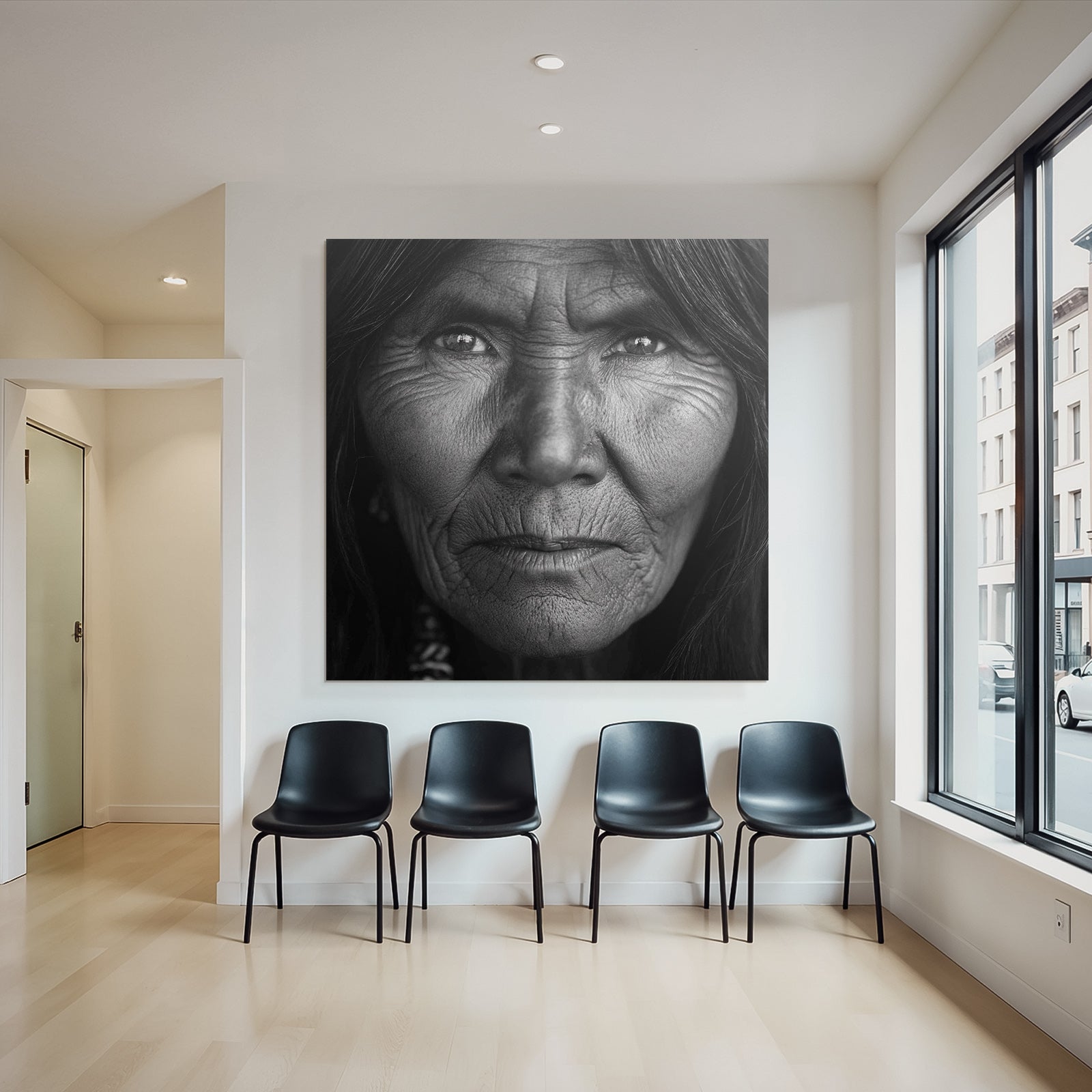 Nahe Porträt Eines Älteren Individuums Mit Feinen Facial Details