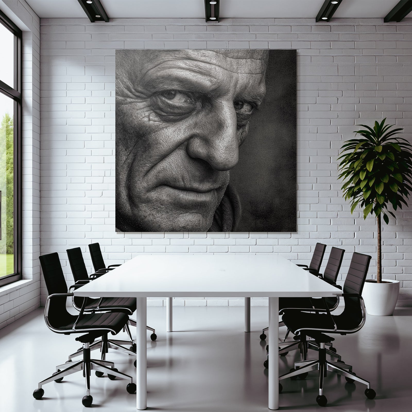 Naheaufnahme Highkontrast Portrait Eines Gesichts