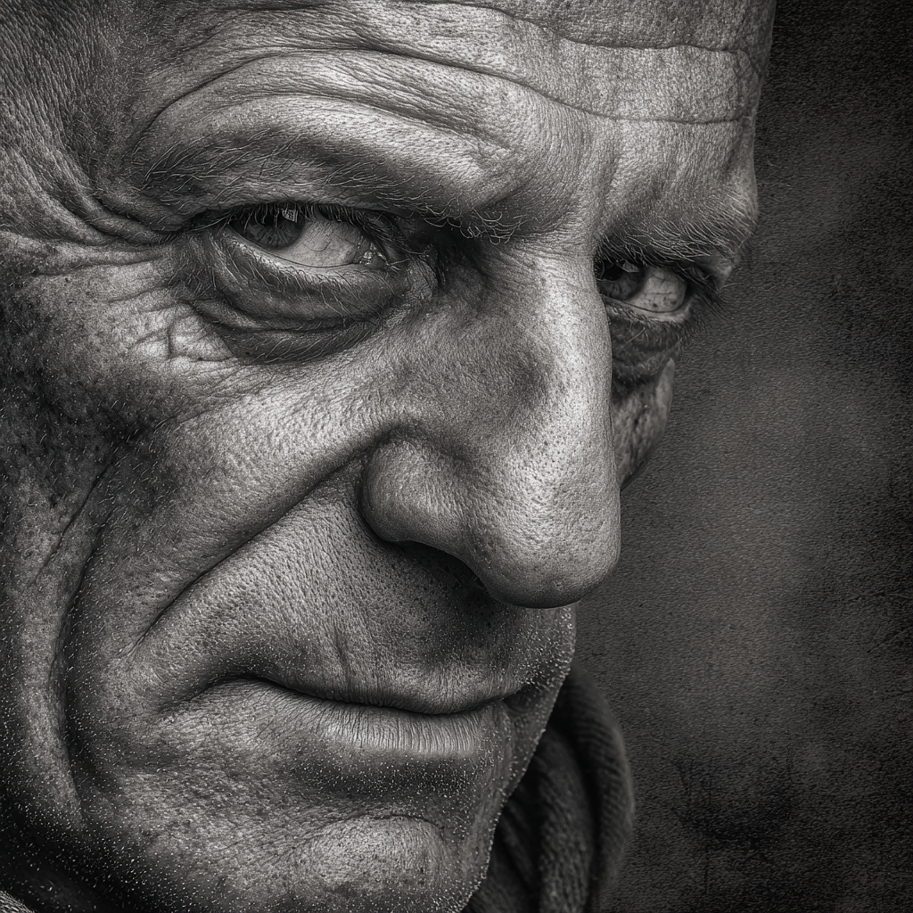 Naheaufnahme Highkontrast Portrait Eines Gesichts | Portraets | Menschen und Emotionen