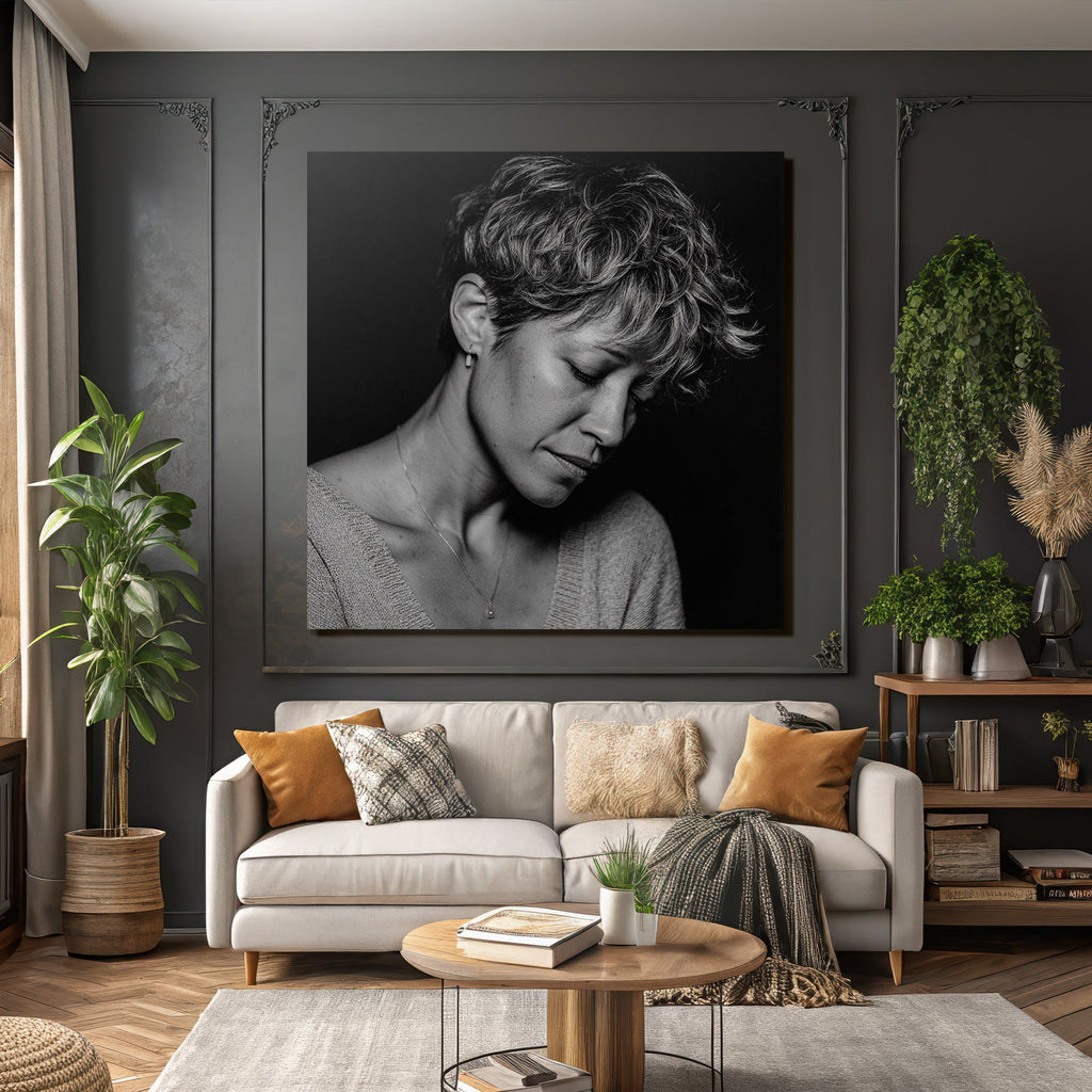 Portrait Einer Frau Mit Kurzen Locken