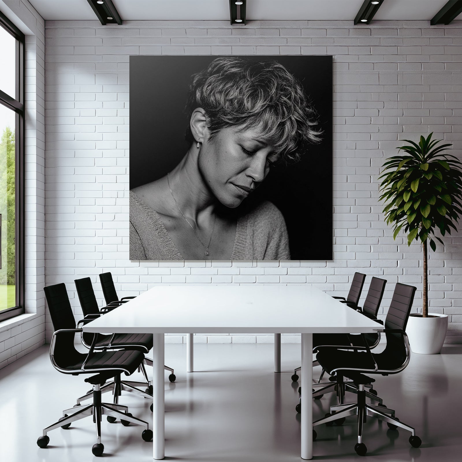 Portrait Einer Frau Mit Kurzen Locken