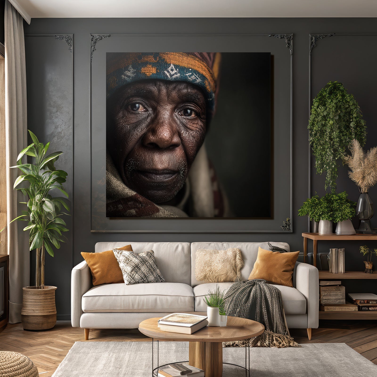 Portrait Einer Person Mit Distinkten Merkmale