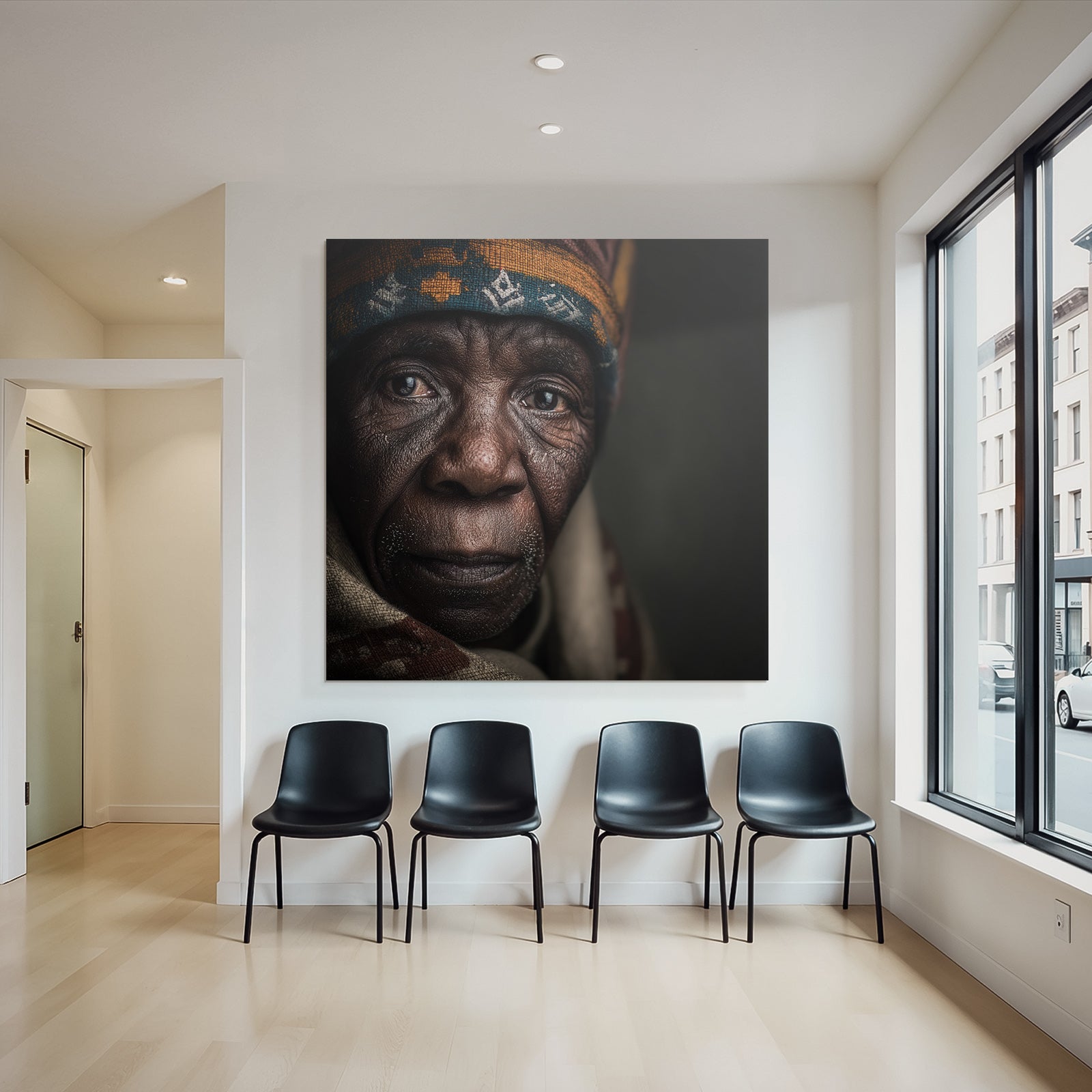 Portrait Einer Person Mit Distinkten Merkmale