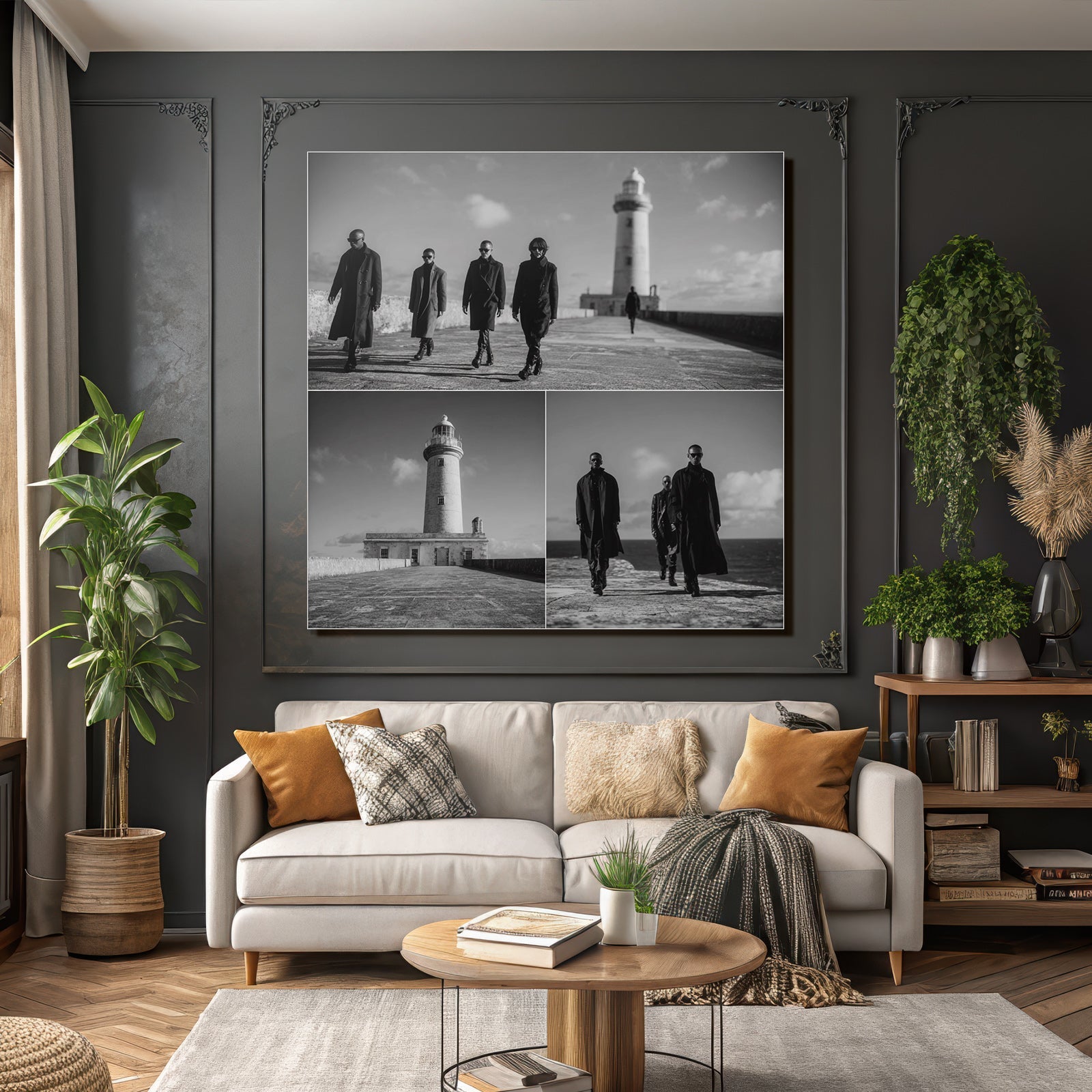 Schwarz Und Weiss Fotografien Von Vier Personen Am Leuchtturm Pfad