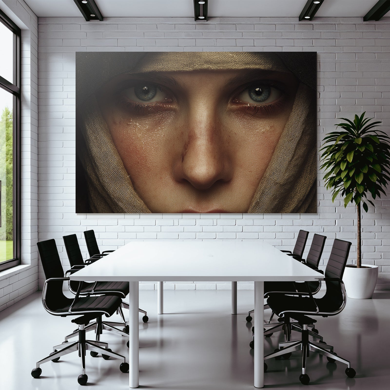 Nahaufnahme Portrait Einer Person Mit Eindrucksvollen Merkmalen