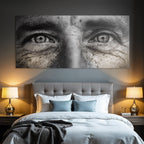 Nahaufnahme Von Augen Einer Person In Schwarz Weiss Mit Hautdetails