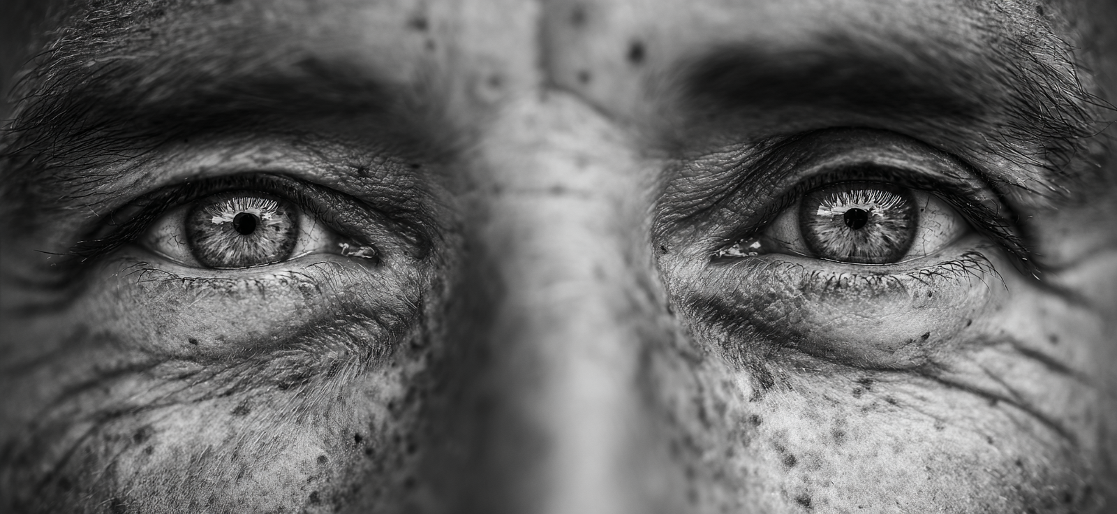 Nahaufnahme Von Augen Einer Person In Schwarz Weiss Mit Hautdetails | Portraets | Menschen und Emotionen