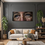 Nahaufnahme Von Augen Und Haut Mit Freckles Und Falten