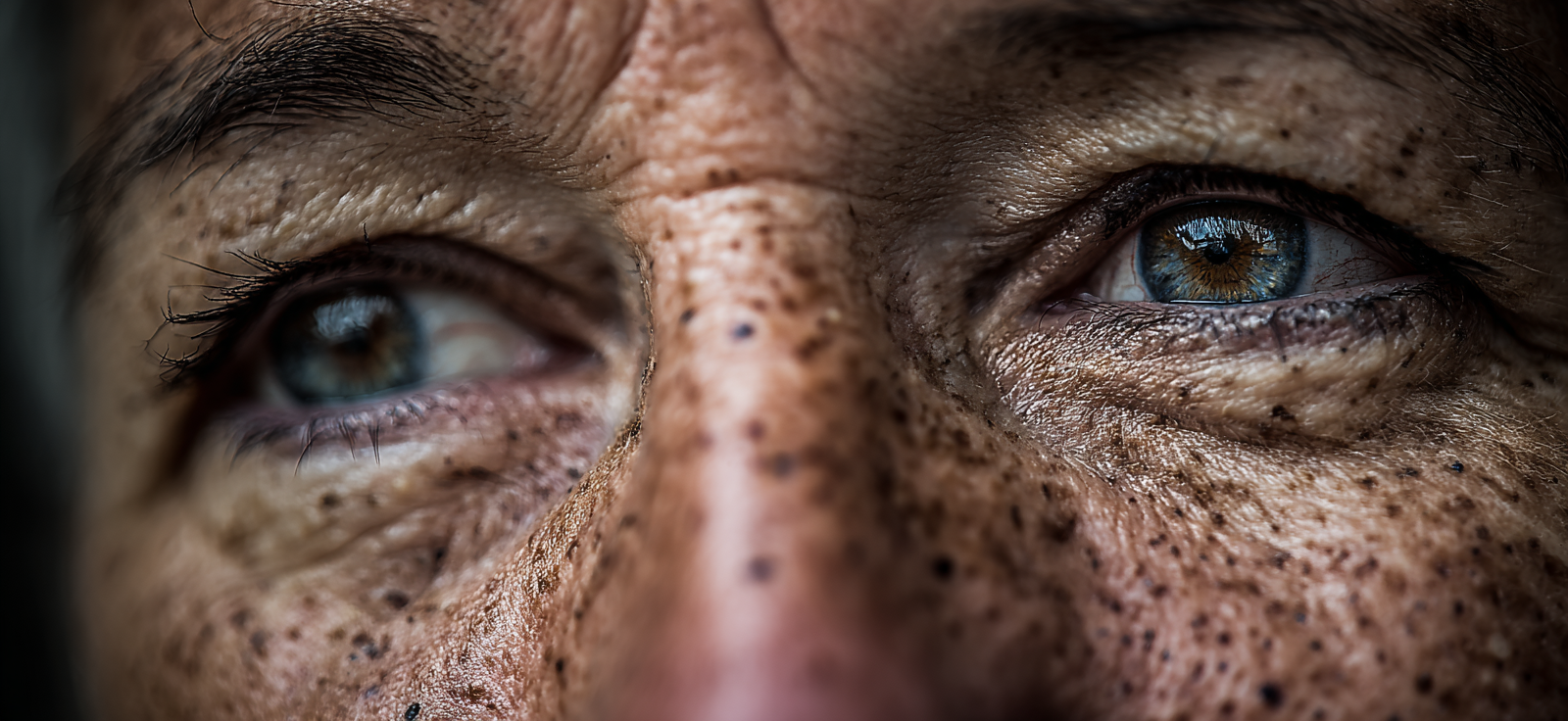 Nahaufnahme Von Augen Und Haut Mit Freckles Und Falten | Portraets | Menschen und Emotionen
