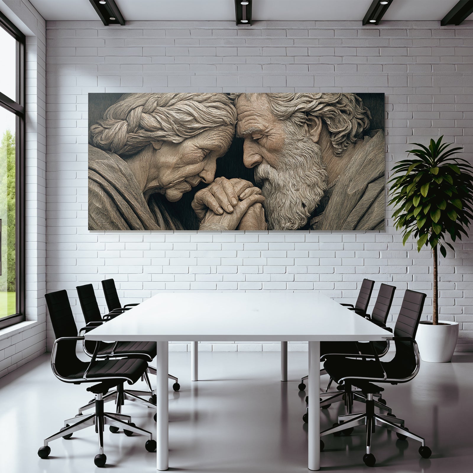 Älteres Paar Hände Halten Forehead Touching Schnittkunst