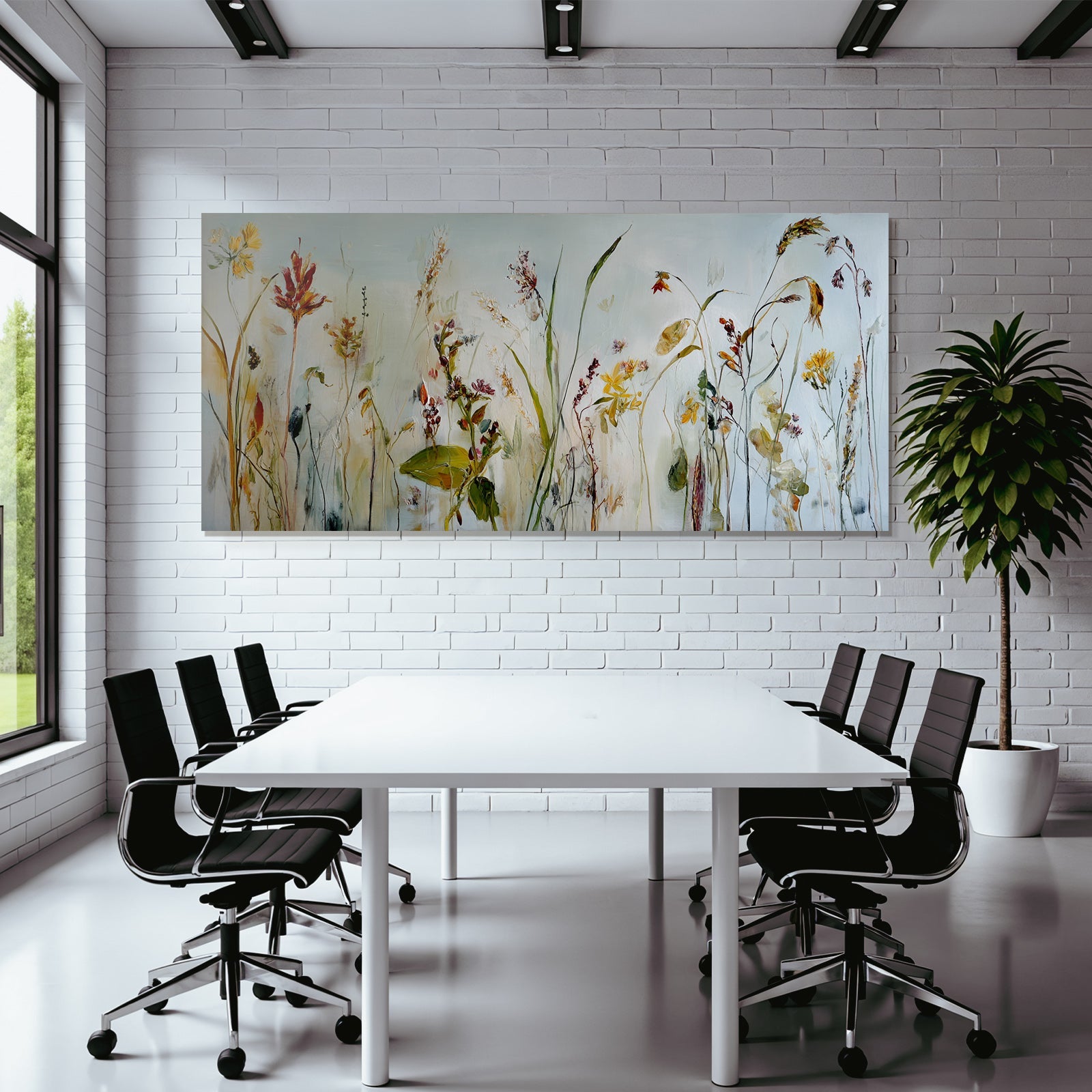 Blumen Im Abstrakten Stil Mit Bunten Farben