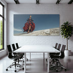 Dramatisches Modell Outfit Blau Rot Himmel Fotografie