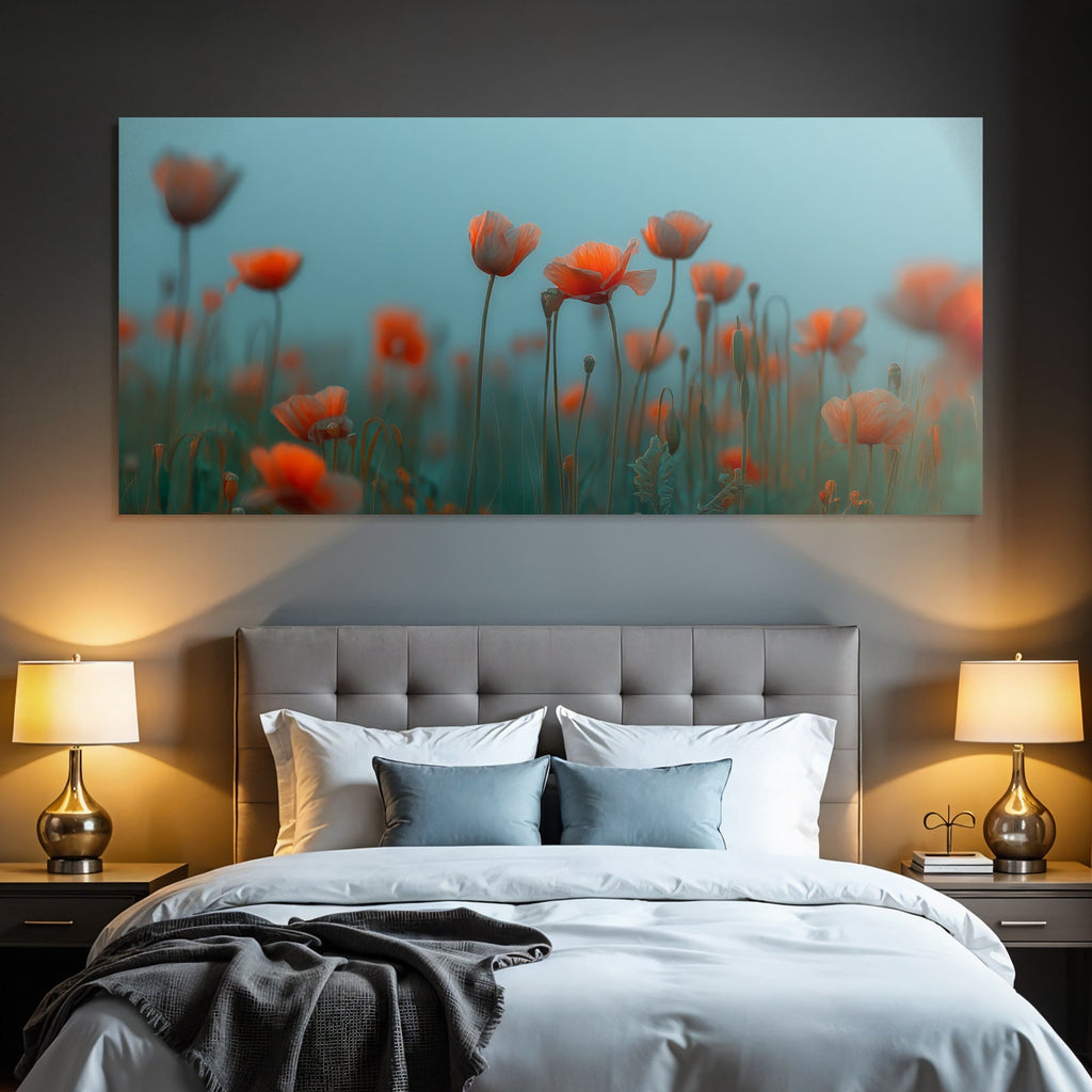 Feld Der Mohnblumen Orange Petalien Traumhafte Atmosphare