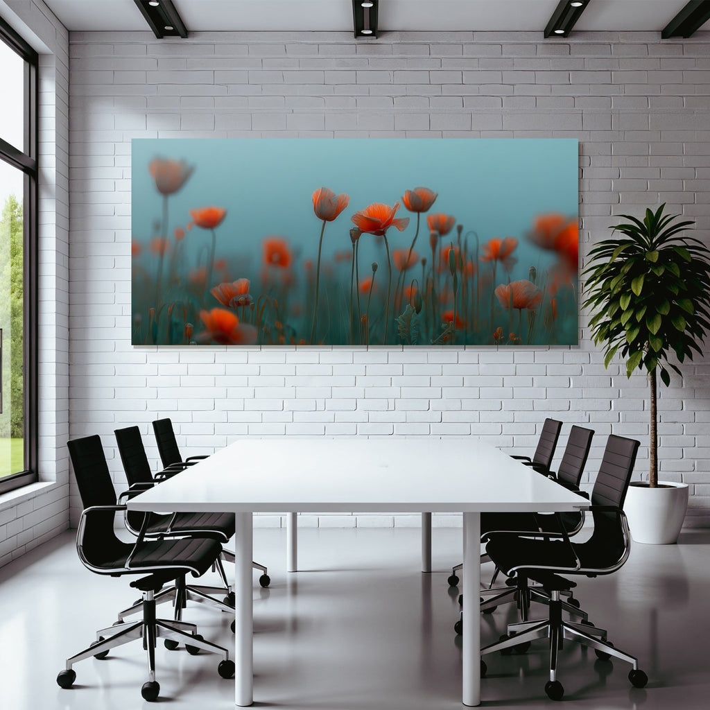 Feld Der Mohnblumen Orange Petalien Traumhafte Atmosphare