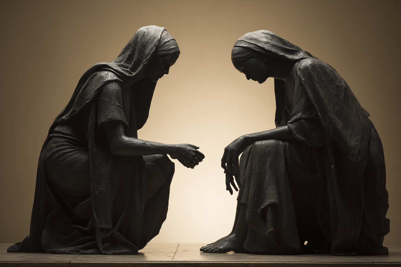 Intimität Und Kontemplation Silhoütten Skulpturen | Portraets | Menschen und Emotionen