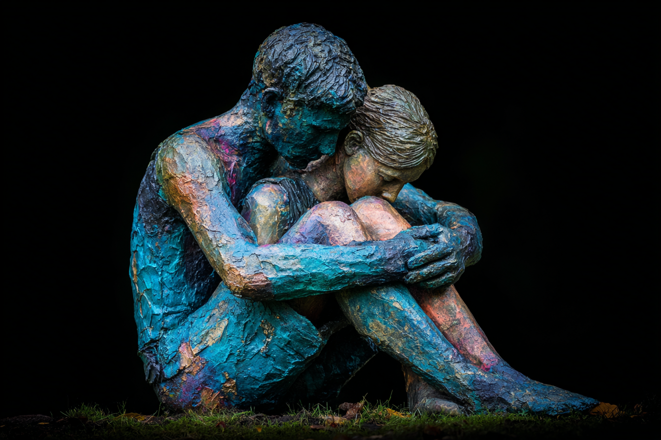 Intimität Und Unterstützung Skulptur Mann Und Frau | Portraets | Menschen und Emotionen
