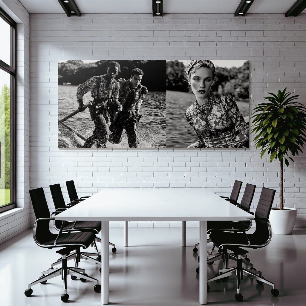Mode Und Natur In Schwarz Und Weiss Mit Aktivität Und Portrait