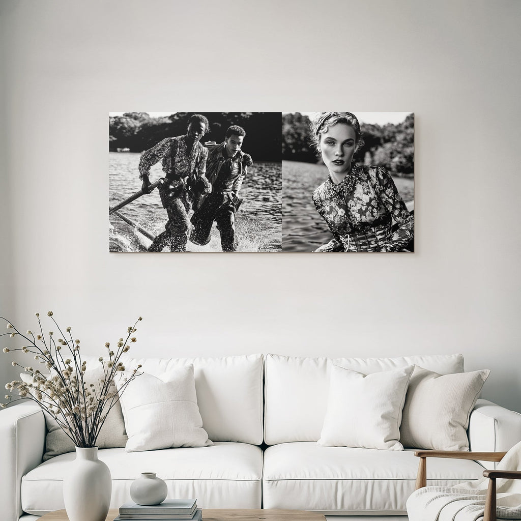 Mode Und Natur In Schwarz Und Weiss Mit Aktivität Und Portrait