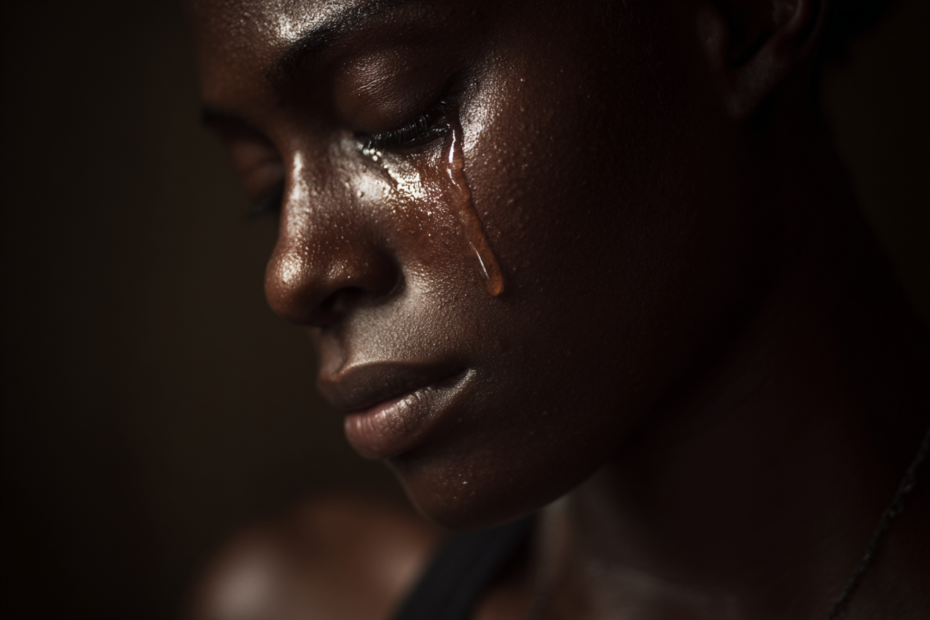 Nachdenkliches Porträt Mit Träne | Portraets | Menschen und Emotionen