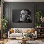 Nachdenkliches Portrait Eines Älteren Mannes In Schwarz Weiss