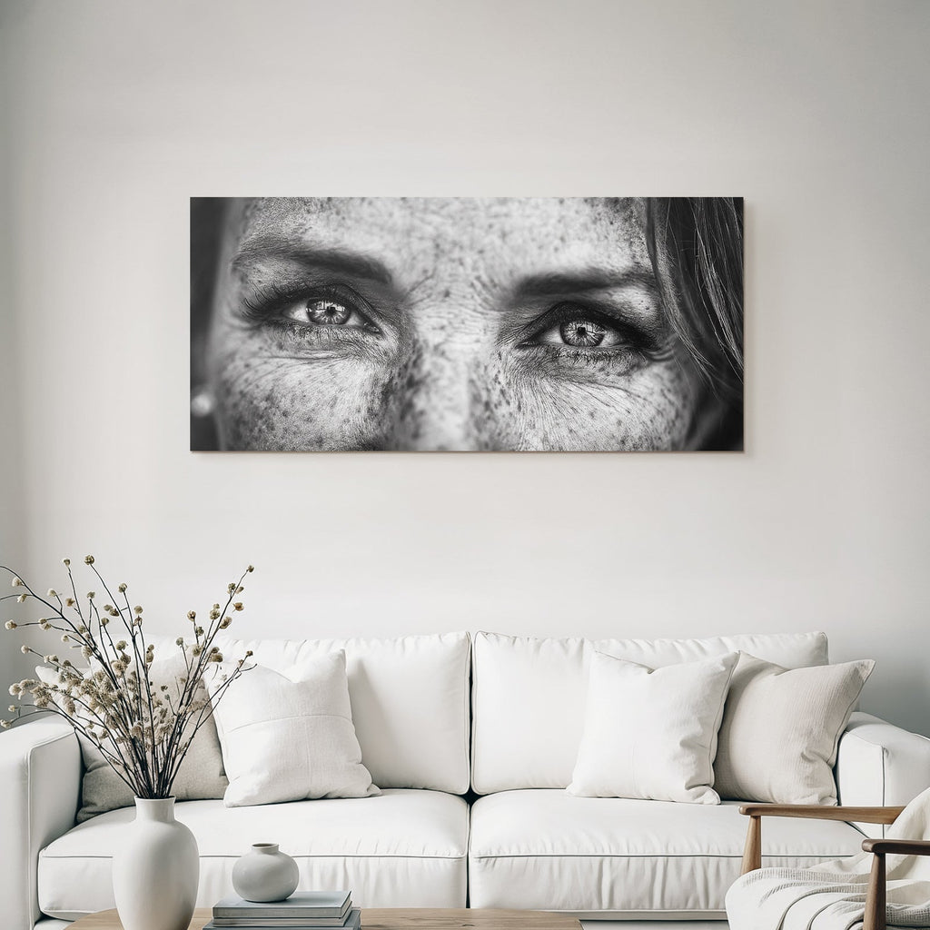 Nahaufnahme Der Augen In Schwarz Und Weiss