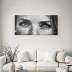 Nahaufnahme Der Augen In Schwarz Und Weiss