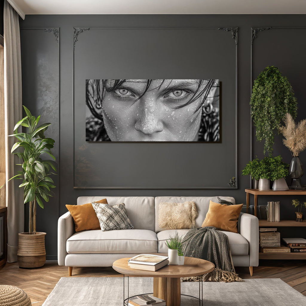 Nahaufnahme Monochrom Portrait Augen Hautflecken Emotion Stärke