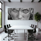 Nahaufnahme Monochrom Portrait Augen Hautflecken Emotion Stärke