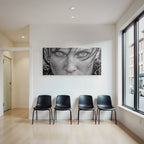 Nahaufnahme Monochrom Portrait Augen Hautflecken Emotion Stärke