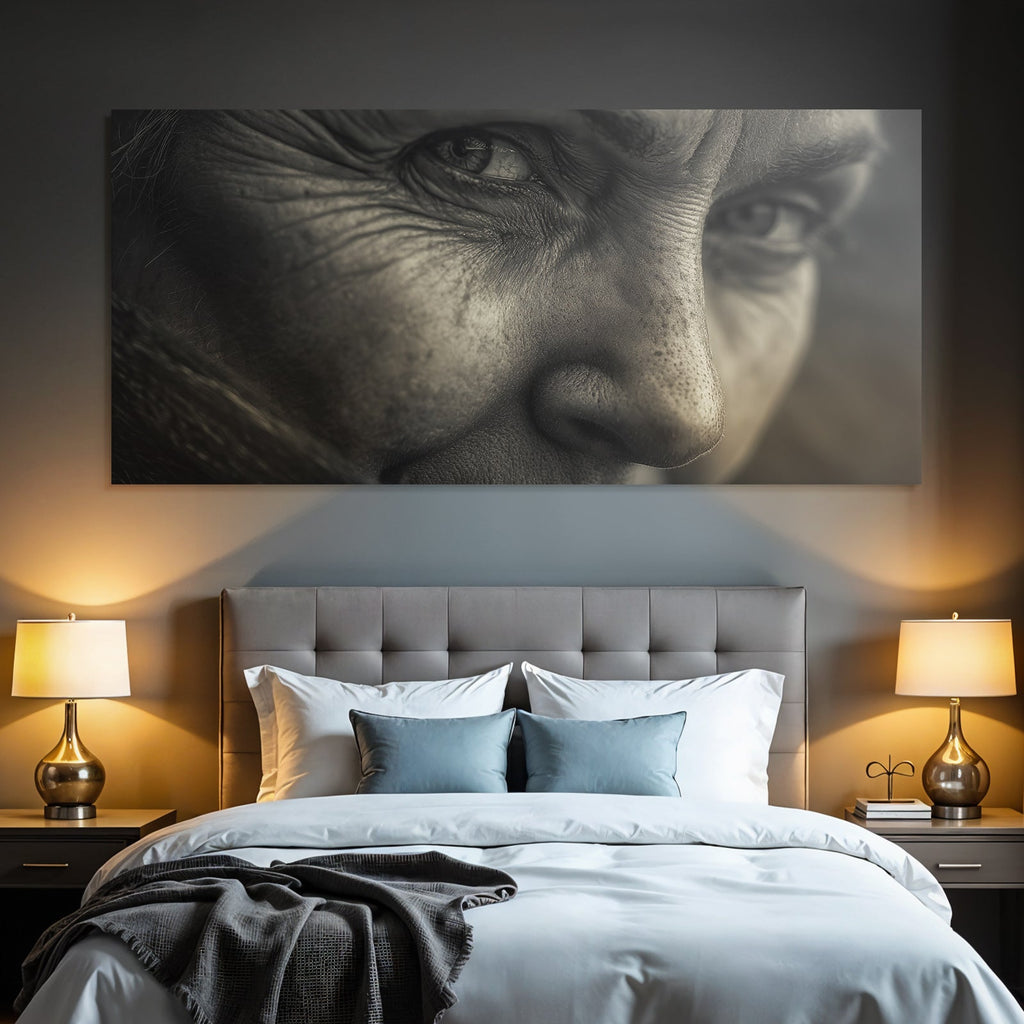 Nahaufnahme Portrait Gesicht Augen Textur Alter Erfahrung