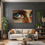 Naheaufnahme Eines Auges Iris Wimpern Und Hautdetails