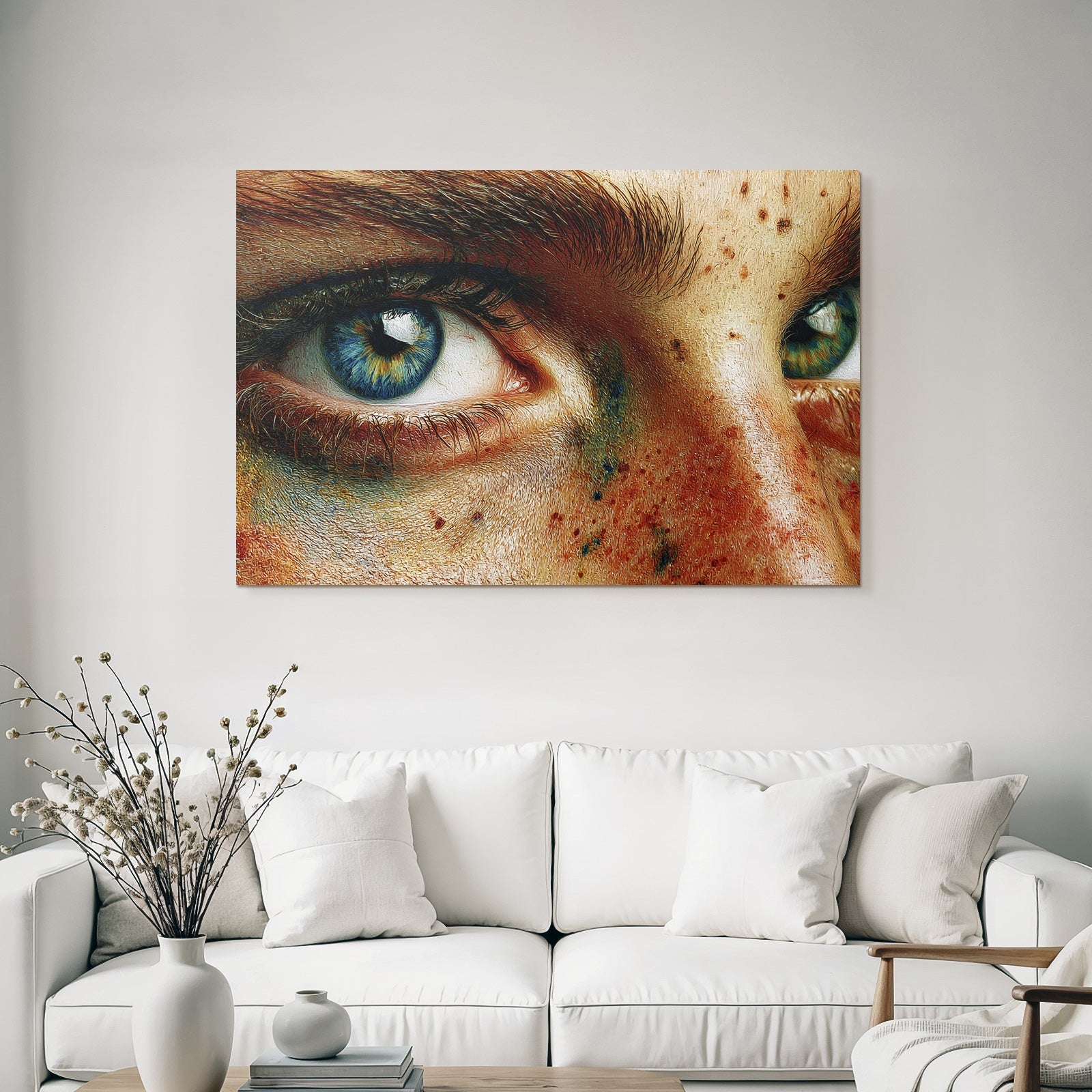Naheaufnahme Eines Auges Iris Wimpern Und Hautdetails