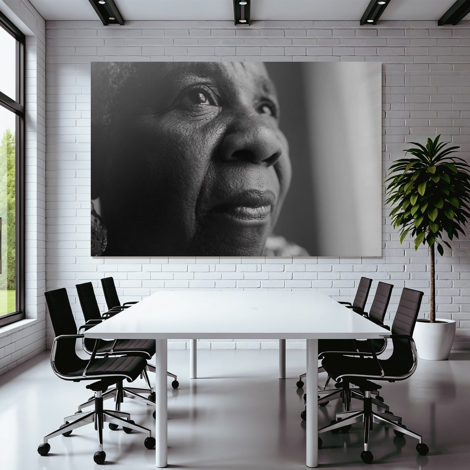 Naheaufnahme Portrait Eines Alten Menschen In Schwarz Und Weiss