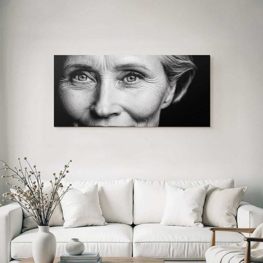 Naheaufnahme Portrait Gesicht Augen Textur Alter Weisheit