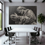 Statü Hands Clasped Religious Historical Figure Sculture Art