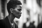 Stylische Profilaufnahme Einer Person Mit Juwelen Und Blazer | Portraets | Menschen und Emotionen
