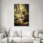Buddha Statü Im Geduldigen Wald Mit Naturlichem Licht