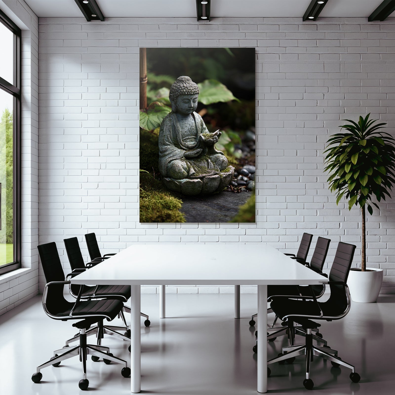 Decorative Statü Seated Figure Spirituality Garden Atmosphere