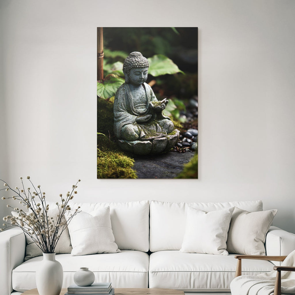 Decorative Statü Seated Figure Spirituality Garden Atmosphere
