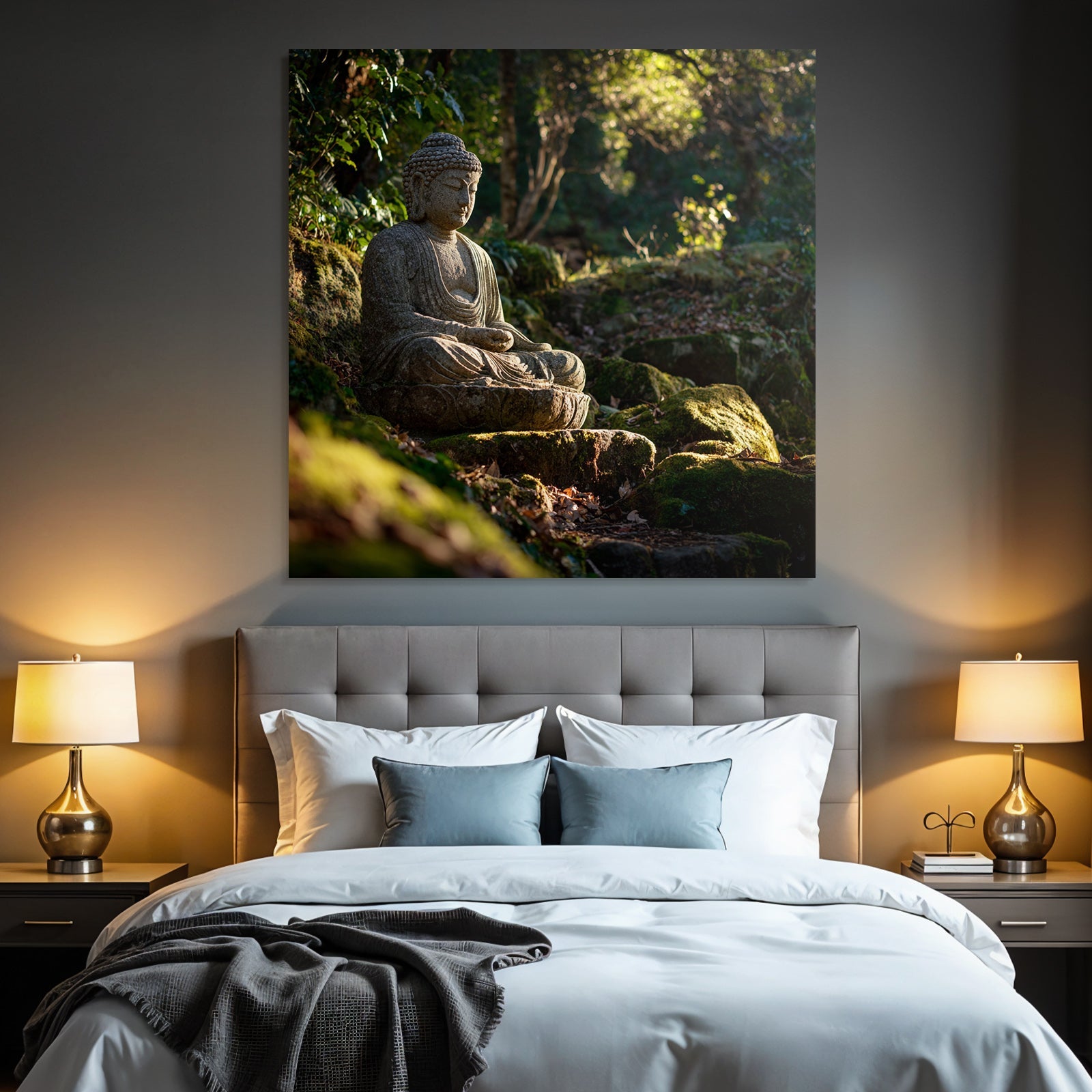 Buddha Statün Im Meditativen Pose In Natur Ruhiger Atmosphäre