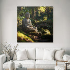 Buddha Statün Im Meditativen Pose In Natur Ruhiger Atmosphäre