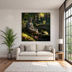 Buddha Statün Im Meditativen Pose In Natur Ruhiger Atmosphäre